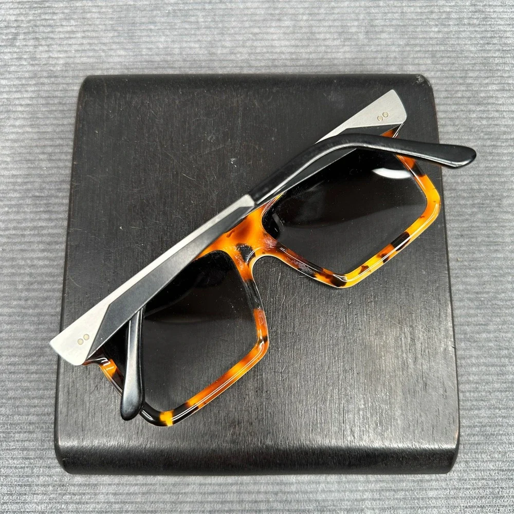 Vinylize Eyewear Tosh Black Tortoise Square Sunglasses Handmade Hungary Recycled
